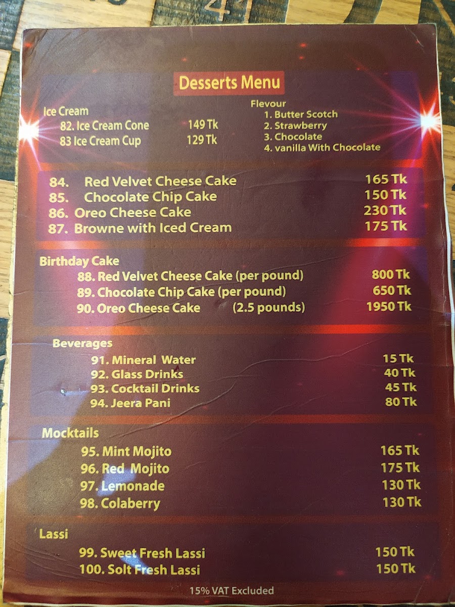 Menu Comic Cafe Dhanmondi-1