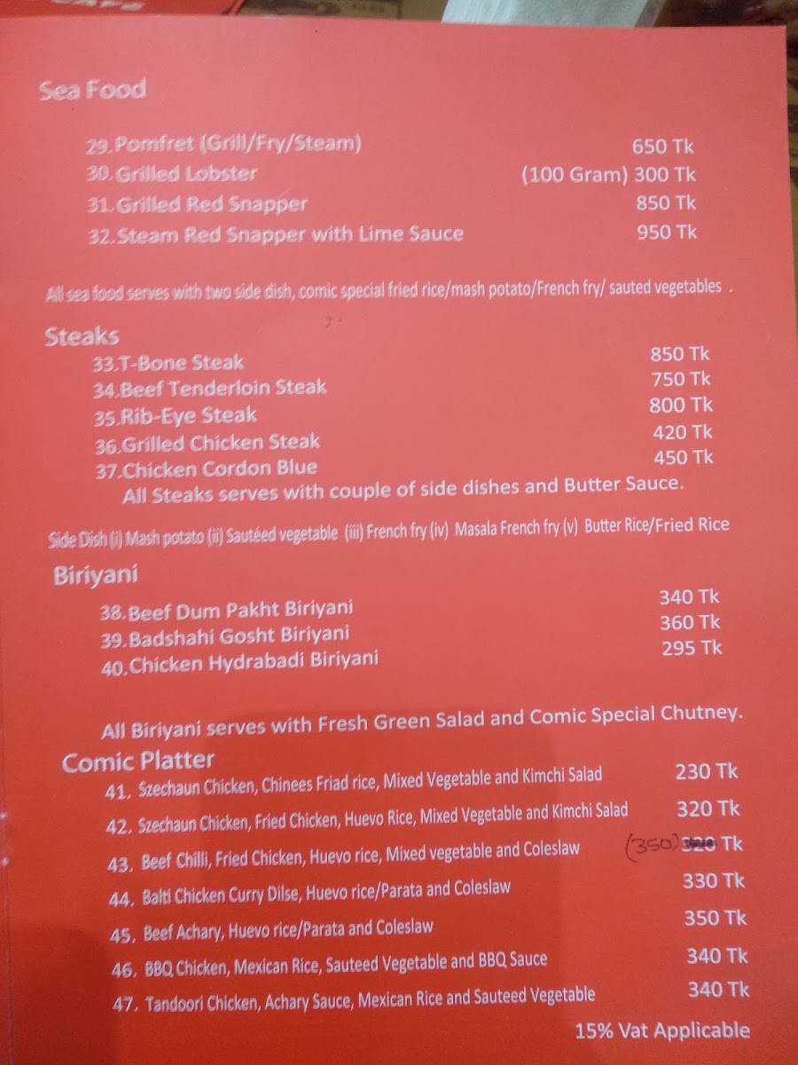 Menu Comic Cafe Dhanmondi-4