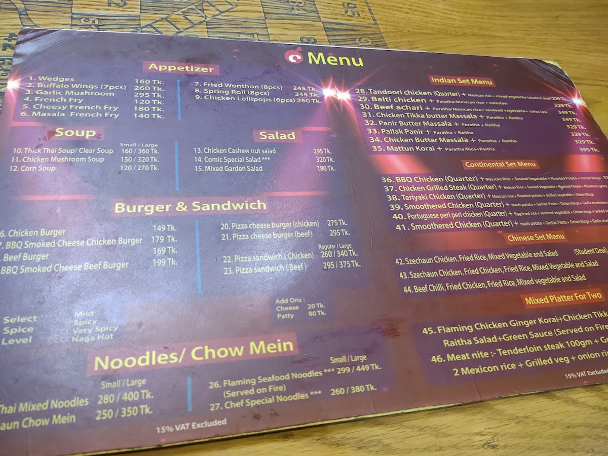 Menu Comic Cafe Dhanmondi-9